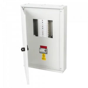 6 Way 100A Triple Pole and Neutral BX Range MCB Distribution Board Complete with 100A 30mA Four Pole RCD Incomer Fitted Clear Door - Image 1