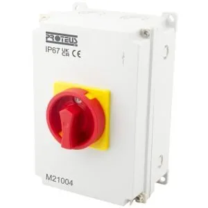 100A AC23 4P IP67 Rotary Isolator Complete with Earth Terminal