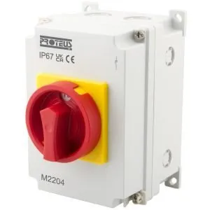 20A AC23 4P IP67 Rotary Isolator Complete with Earth Terminal