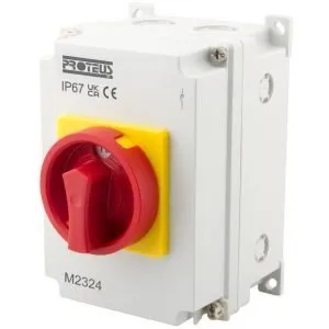 32A AC23 4P IP67 Rotary Isolator Complete with Earth Terminal