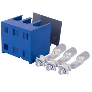 MC 150mm Sq Lug Kit Consisting of:- 1 Large Terminal Shield, 3 150mm Cable Lugs, 3 M8 Nut Inserts For MC016T - MC250T Triple Pole MCCB'S - Image 1