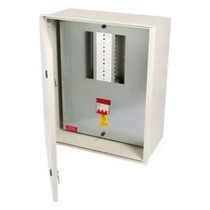 8 Way 125A Triple Pole And Neutral IP65 GRP MCB Power Distribution Board Complete With 100A Triple Pole Switch Disconnector Incomer Fitted - Image 1