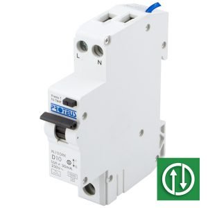 10A 1 Mod Bidirectional Compact 1P+N RCBO 10kA D Curve 30mA Type A