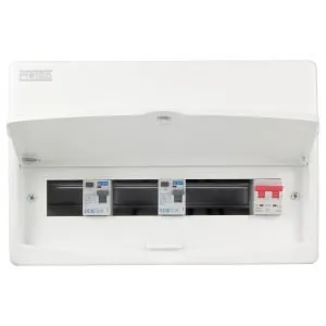 10 Way 100A DP Isolator Incomer Variable RCD Metalclad Consumer Unit c/w 10 B Curve MCBs - Image 4