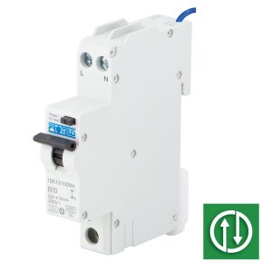 10A DP 1 Mod Compact RCBO 6kA B Curve 100mA Type A