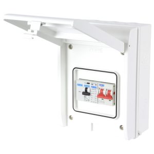 40A EV Unit with 100A Isolator Matt White Metalclad Distribution Board c/w Type 2 SPD