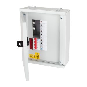 2 Way Triple Pole and Neutral Vertical ABX Range MCB Distribution Board Complete with 100A Four Pole Switch Disconnector Incomer Fitted
