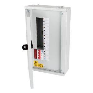 4 Way Triple Pole and Neutral Vertical ABX Range MCB Distribution Board Complete with 100A Four Pole Switch Disconnector Incomer Fitted