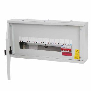 6 Way Triple Pole and Neutral ABX Range MCB Distribution Board Complete with 100A Four Pole Switch Disconnector Incomer Fitted