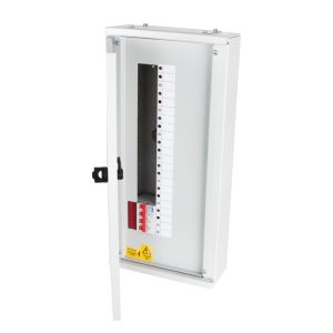 6 Way Triple Pole and Neutral Vertical ABX Range MCB Distribution Board Complete with 100A Four Pole Switch Disconnector Incomer Fitted
