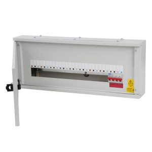 8 Way Triple Pole and Neutral ABX Range MCB Distribution Board Complete with 100A Four Pole Switch Disconnector Incomer Fitted