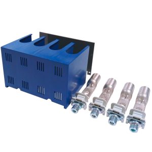 MC 120mm Sq Lug Kit Consisting of:- 1 Large Terminal Shield, 4 120mm Cable Lugs, 4 M8 Nut Inserts For Four Pole MCCB'S - Image 1