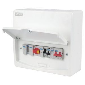 100A DP Isolator Incomer PV Metalclad Consumer Unit c/w 25A B Curve RCBO - Image 1
